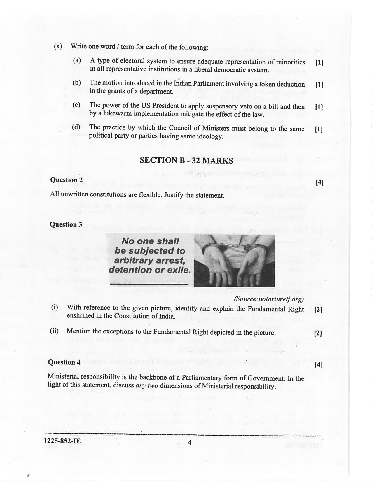 ISC 2025 Political Science Improvement Examination Question Paper for Class 12 — page 4