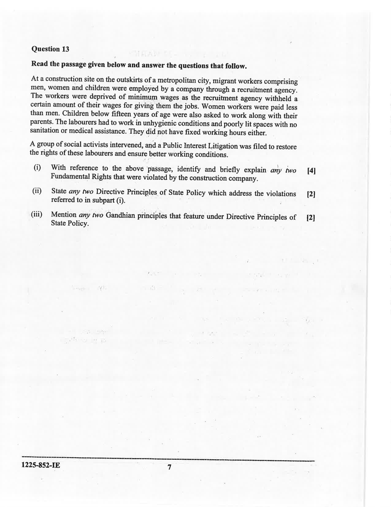 ISC 2025 Political Science Improvement Examination Question Paper for Class 12 — page 7