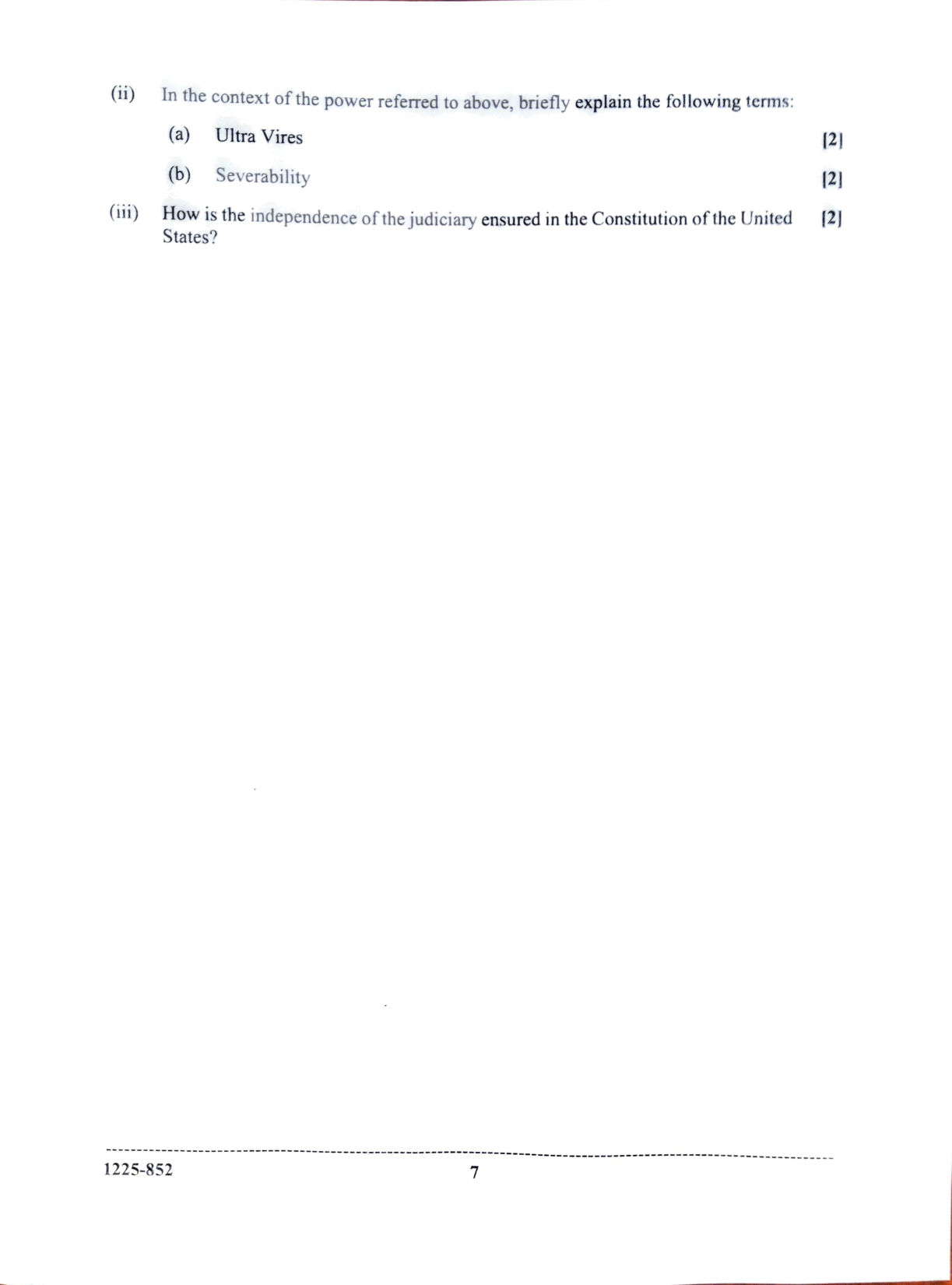 ISC 2025 Political Science Question Paper for Class 12 — page 7