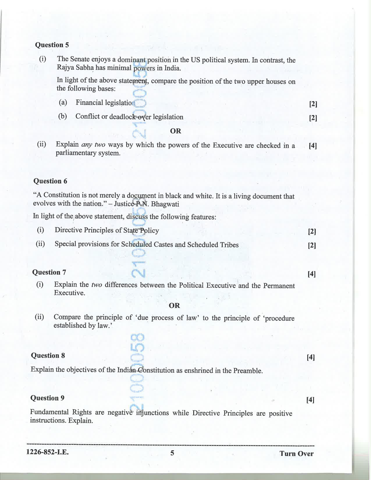 ISC 2026 Political Science Improvement Examination Question Paper for Class 12 — page 5