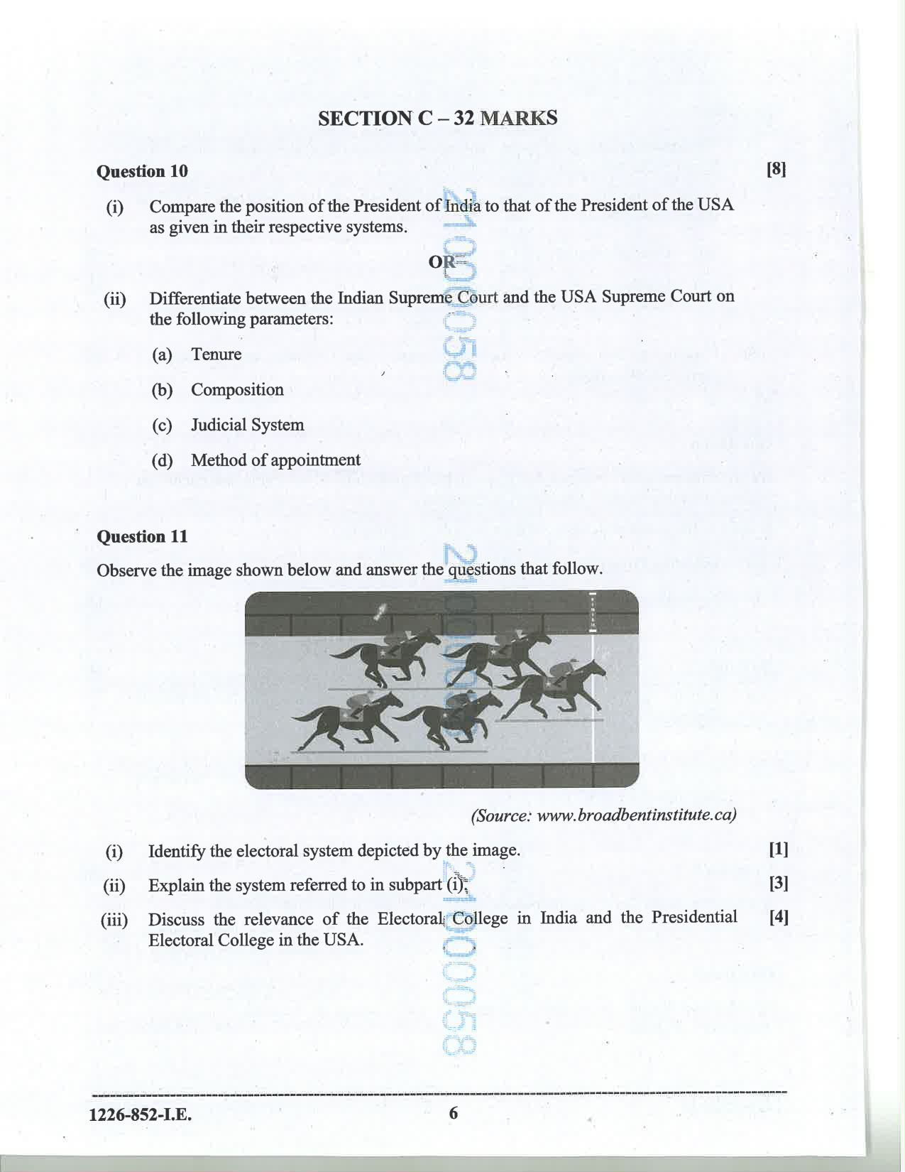ISC 2026 Political Science Improvement Examination Question Paper for Class 12 — page 6