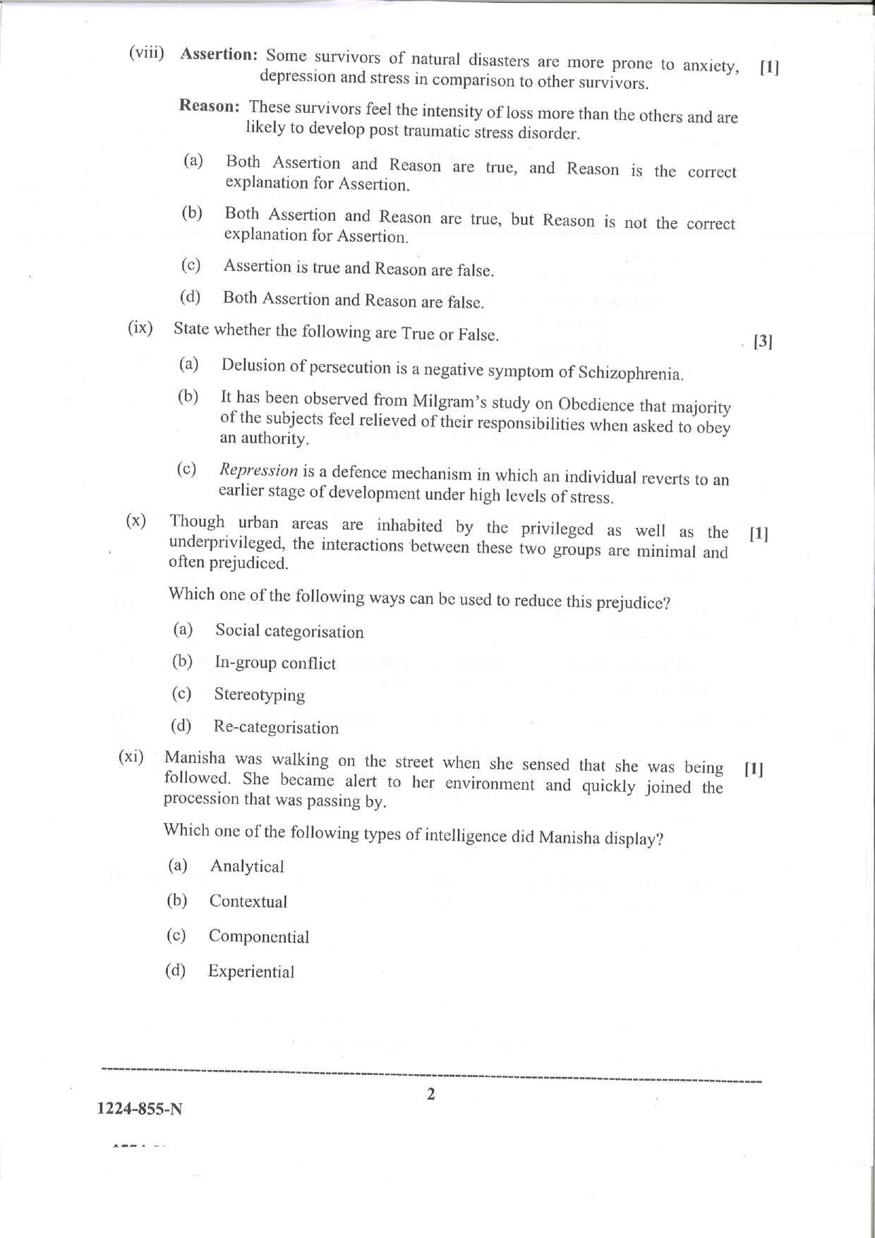 ISC 2024 Psychology Question Paper for Class 12 — page 2
