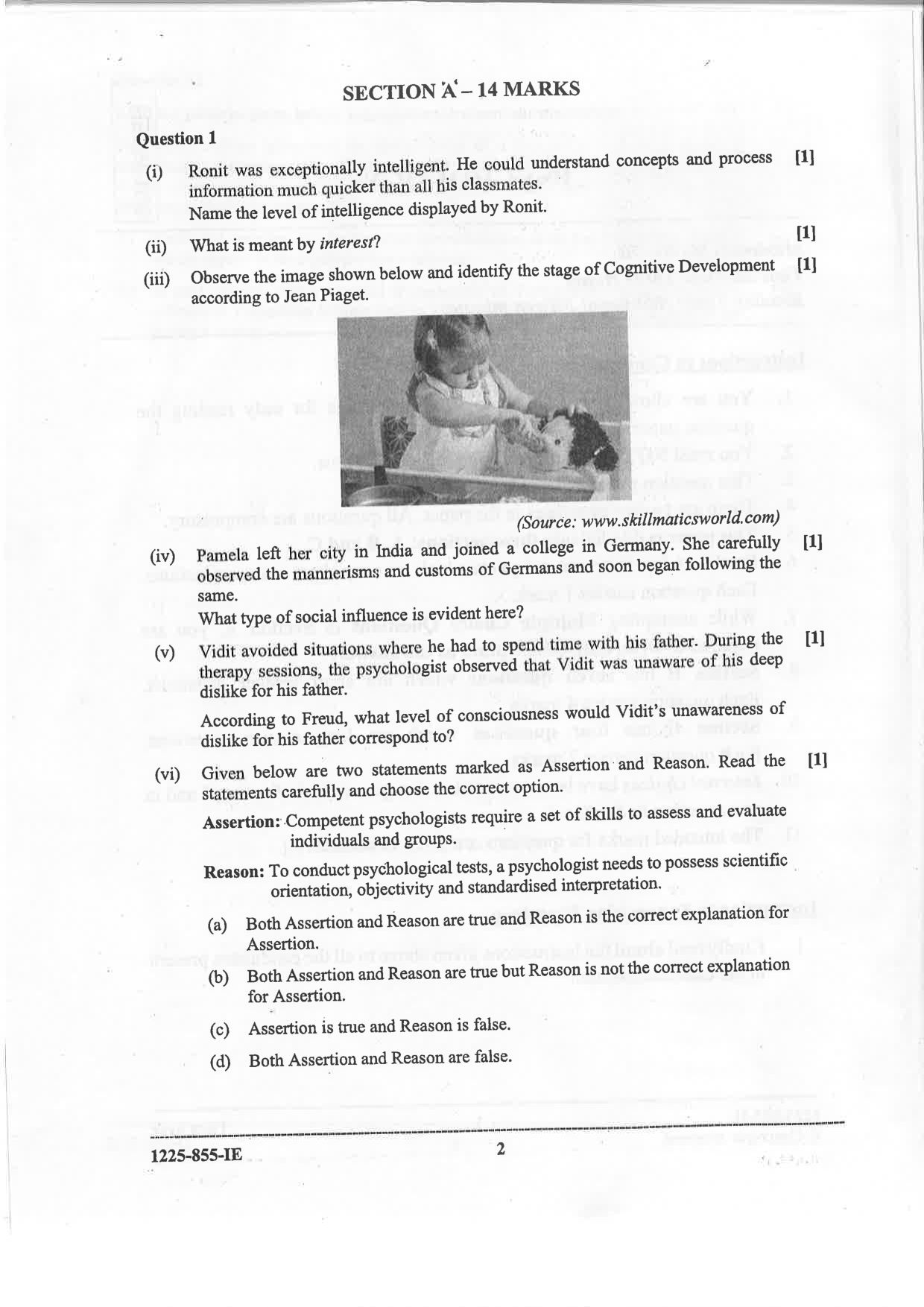 ISC 2025 Psychology Improvement Examination Question Paper for Class 12 — page 2