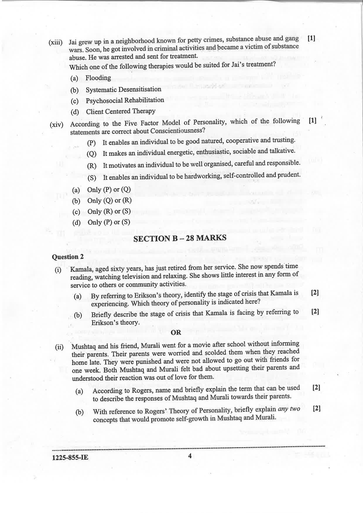 ISC 2025 Psychology Improvement Examination Question Paper for Class 12 — page 4