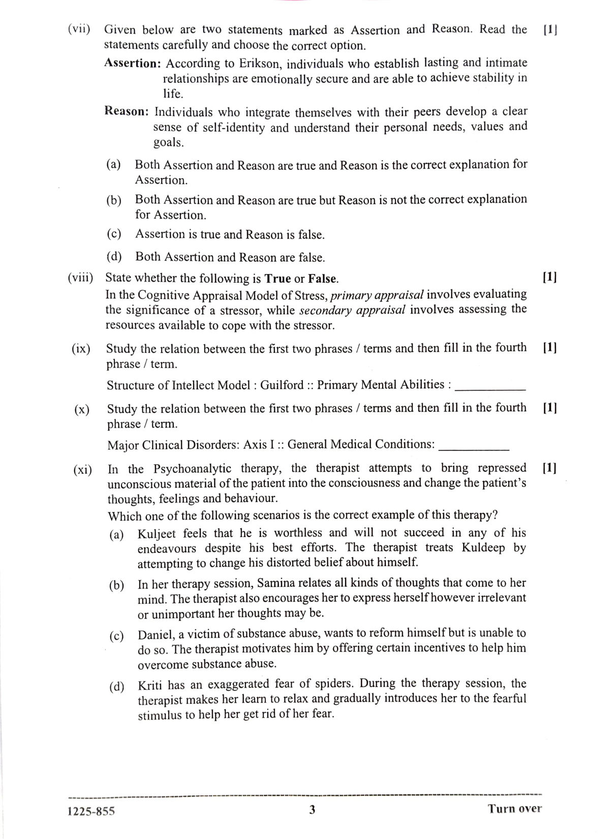 ISC 2025 Psychology Question Paper for Class 12 — page 3