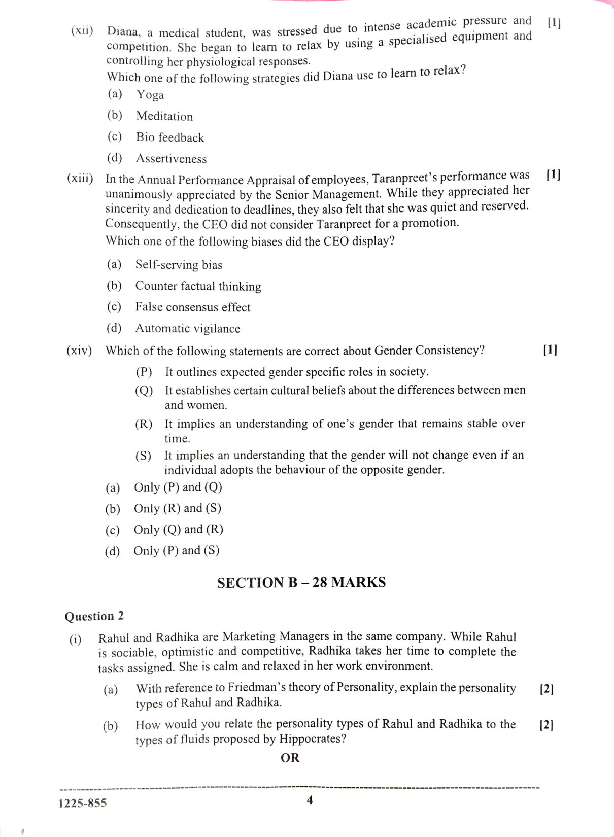 ISC 2025 Psychology Question Paper for Class 12 — page 4