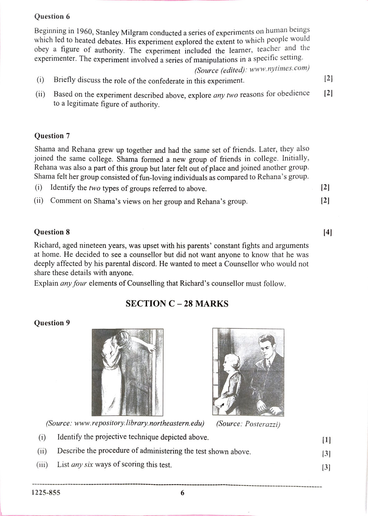 ISC 2025 Psychology Question Paper for Class 12 — page 6