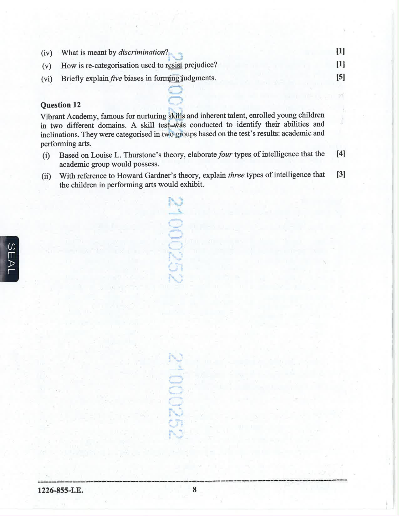 ISC 2026 Psychology Improvement Examination Question Paper for Class 12 — page 8