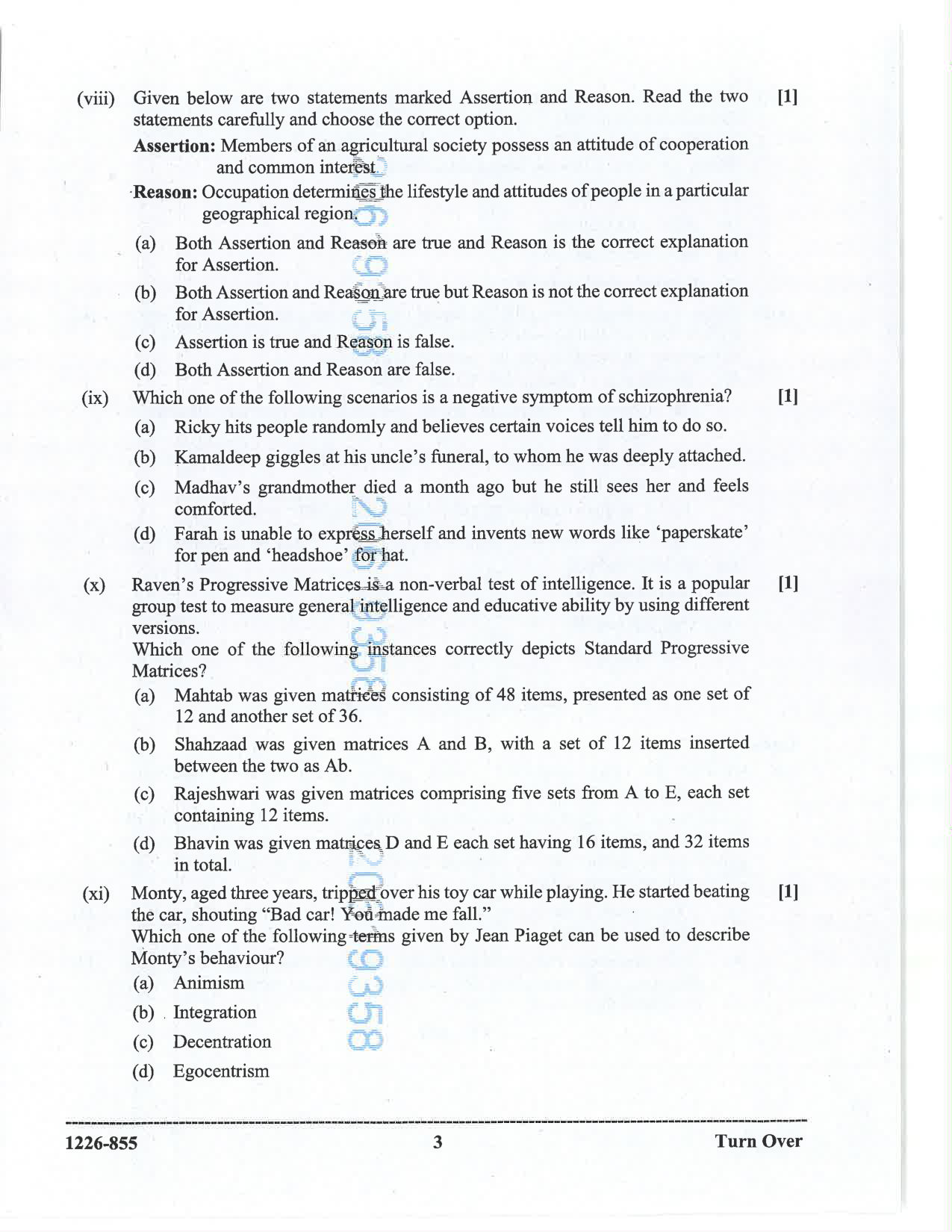 ISC 2026 Psychology Question Paper for Class 12 — page 3