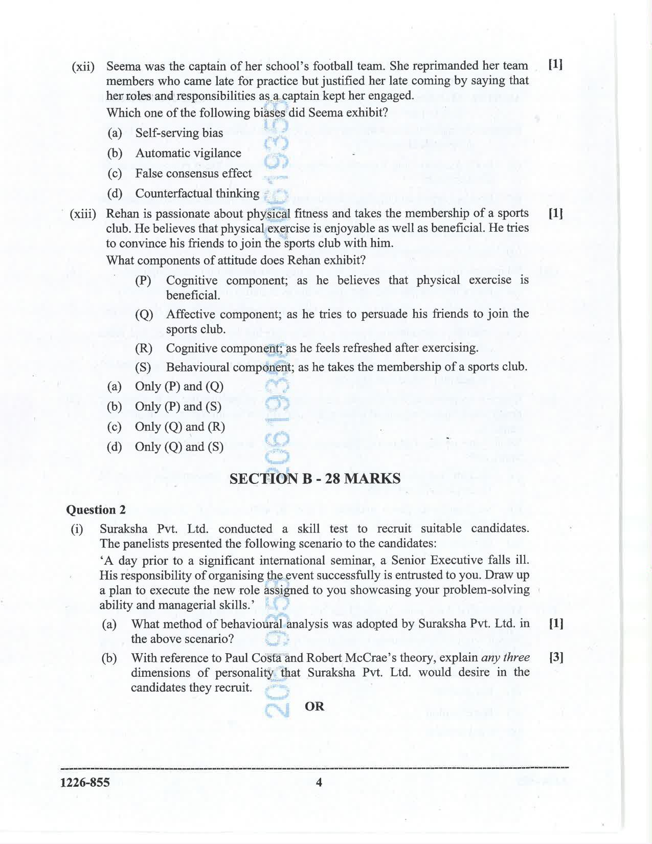 ISC 2026 Psychology Question Paper for Class 12 — page 4