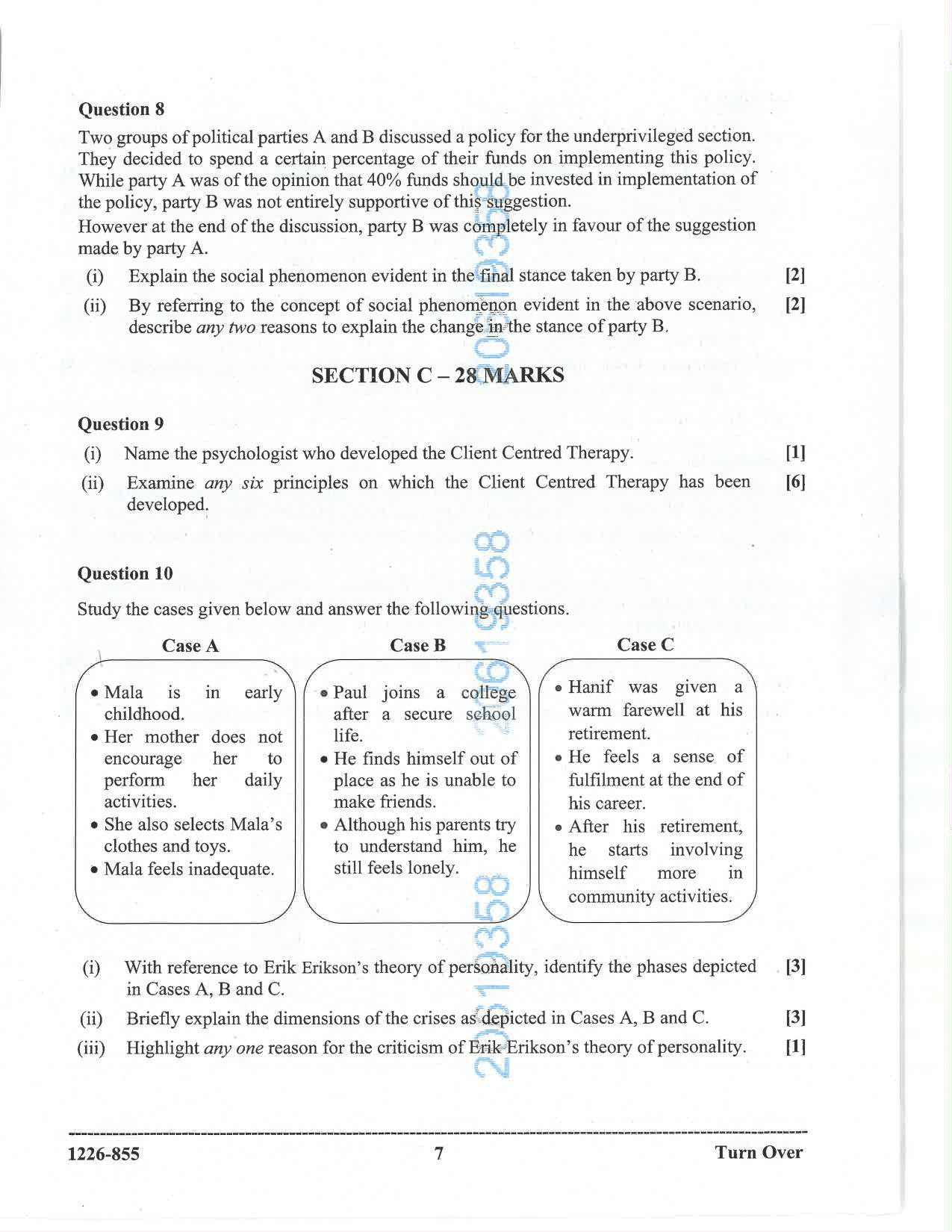 ISC 2026 Psychology Question Paper for Class 12 — page 7
