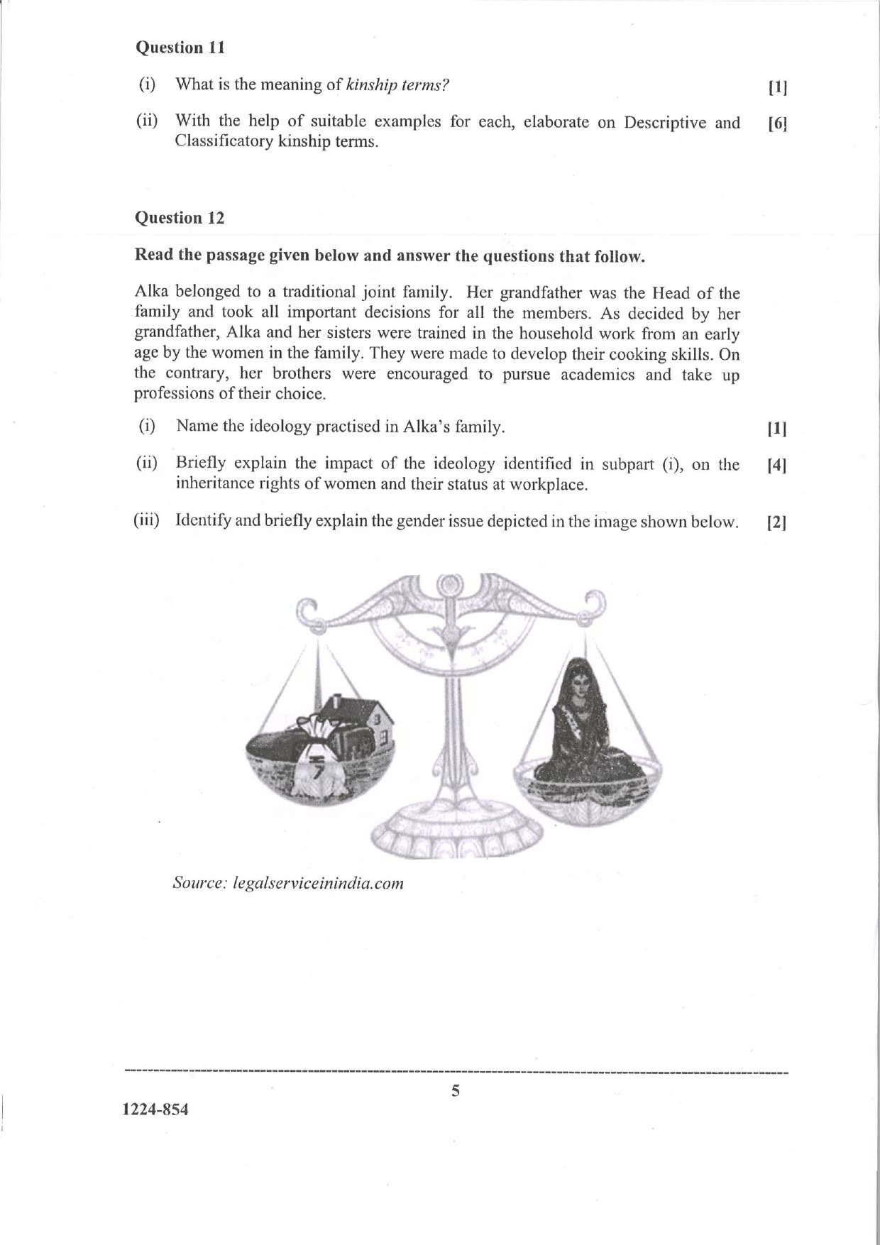ISC 2024 Sociology Question Paper for Class 12 — page 5