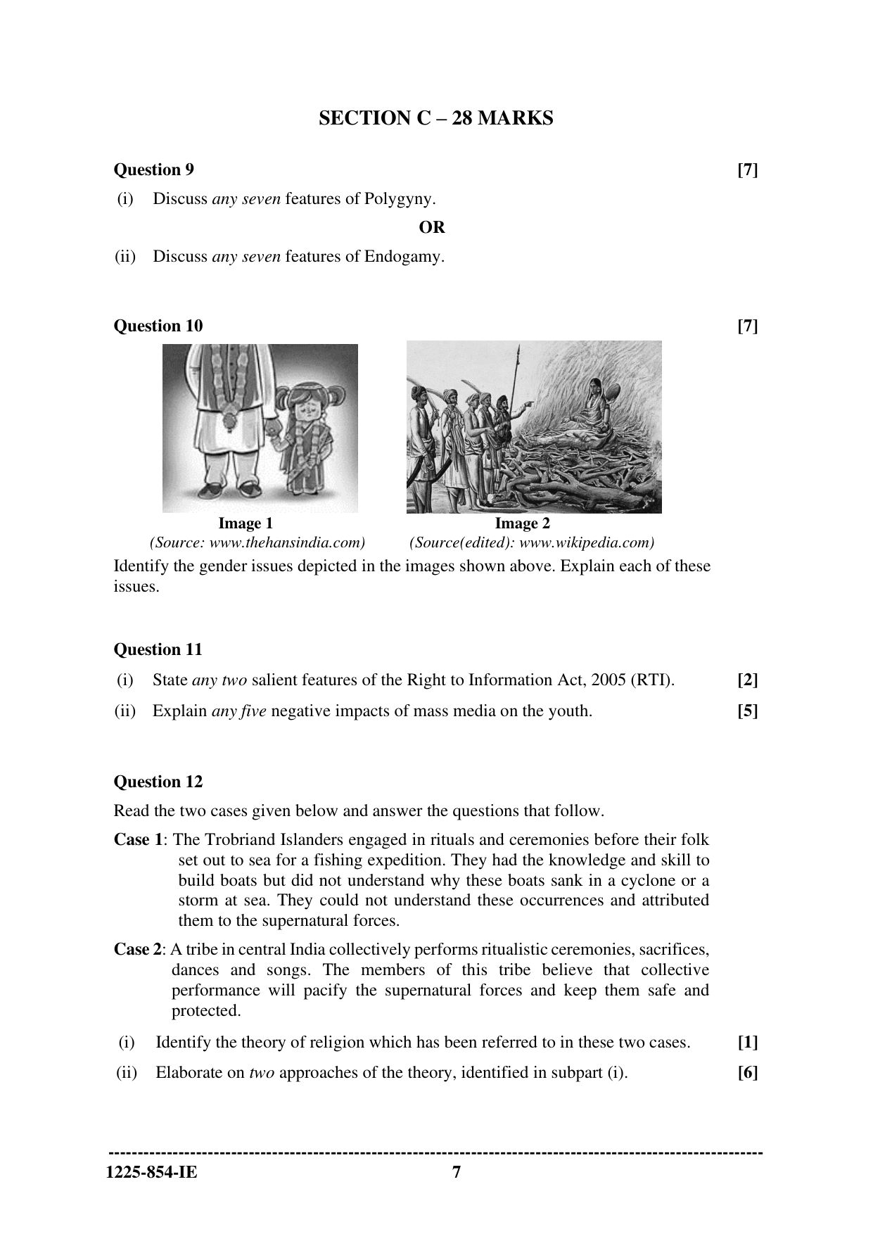 ISC 2025 Sociology Improvement Examination Question Paper for Class 12 — page 7