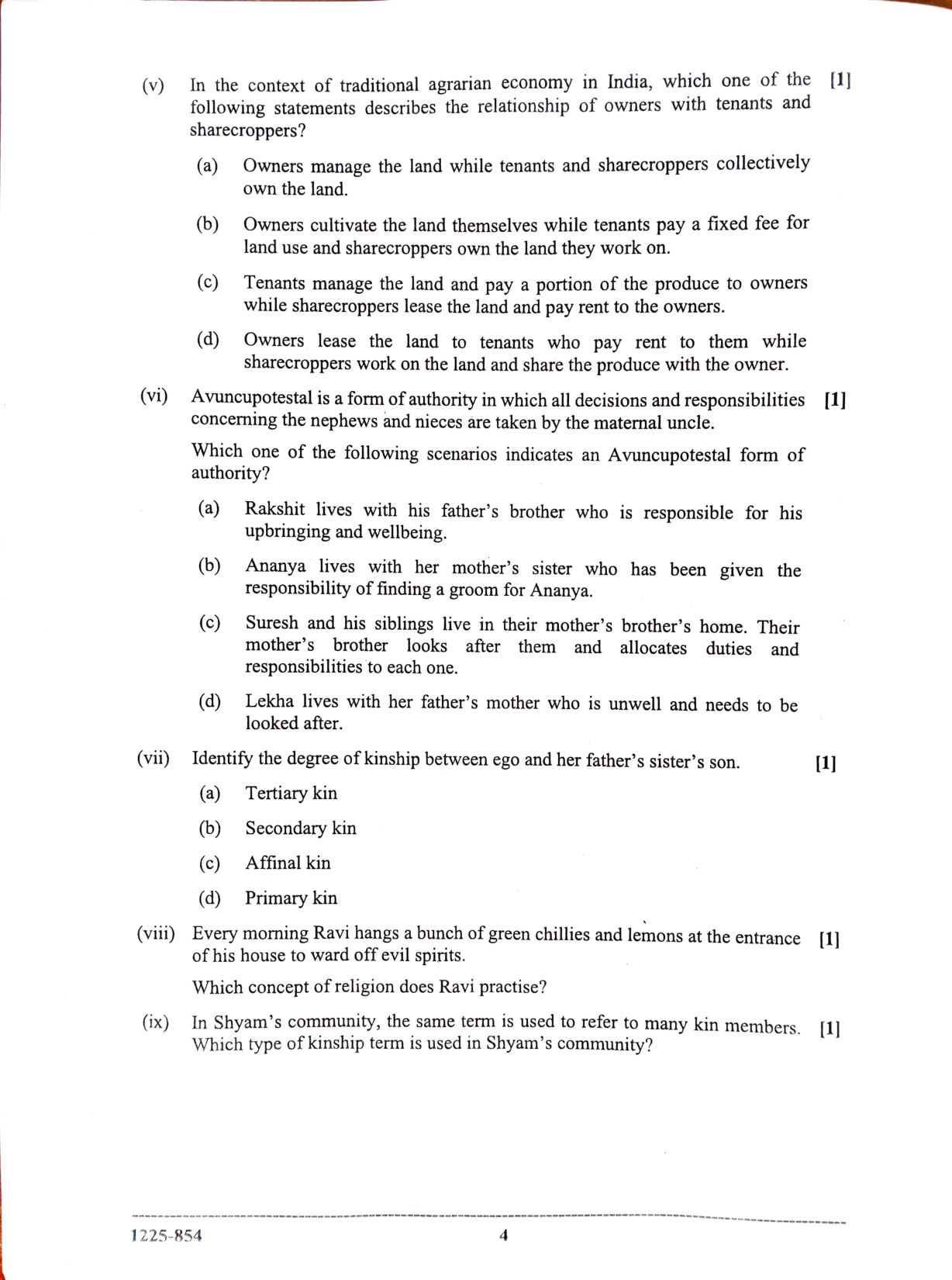 ISC 2025 Sociology Question Paper for Class 12 — page 4
