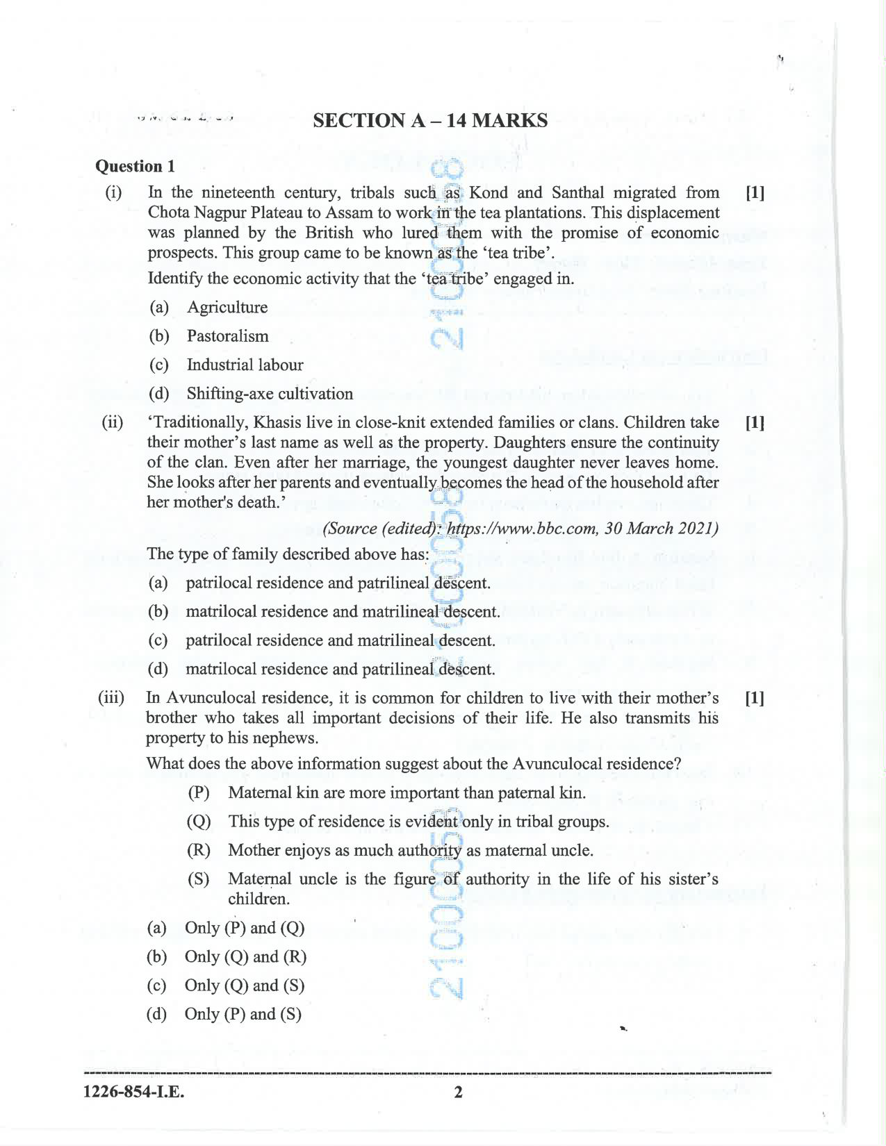 ISC 2026 Sociology Improvement Examination Question Paper for Class 12 — page 2