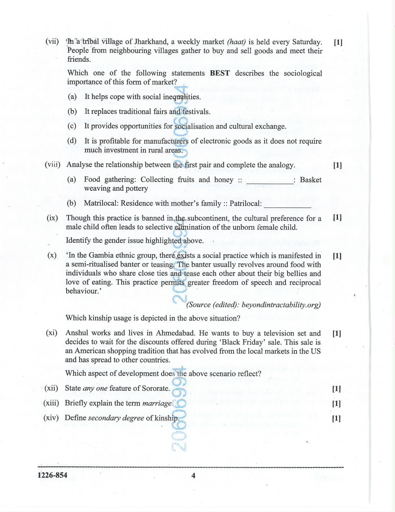 ISC 2026 Sociology Question Paper for Class 12 — page 4