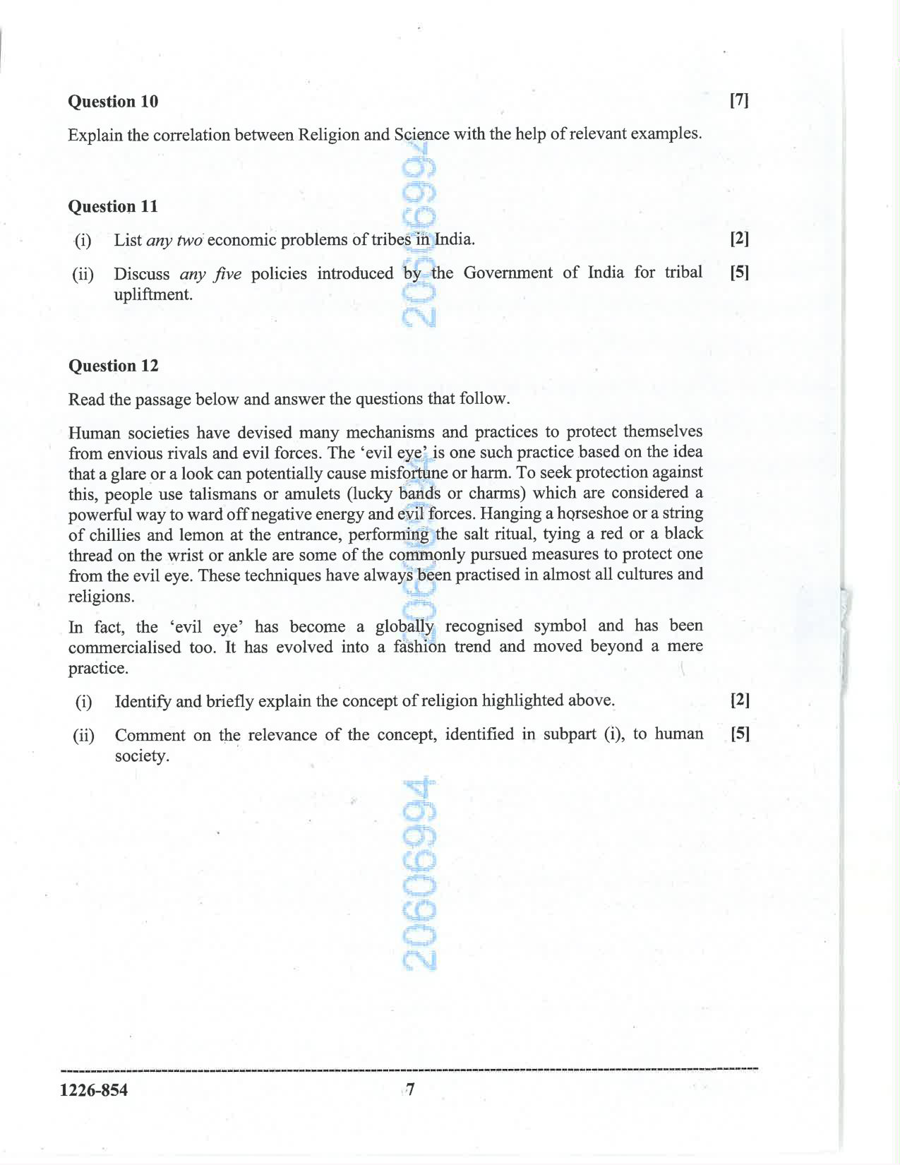 ISC 2026 Sociology Question Paper for Class 12 — page 7