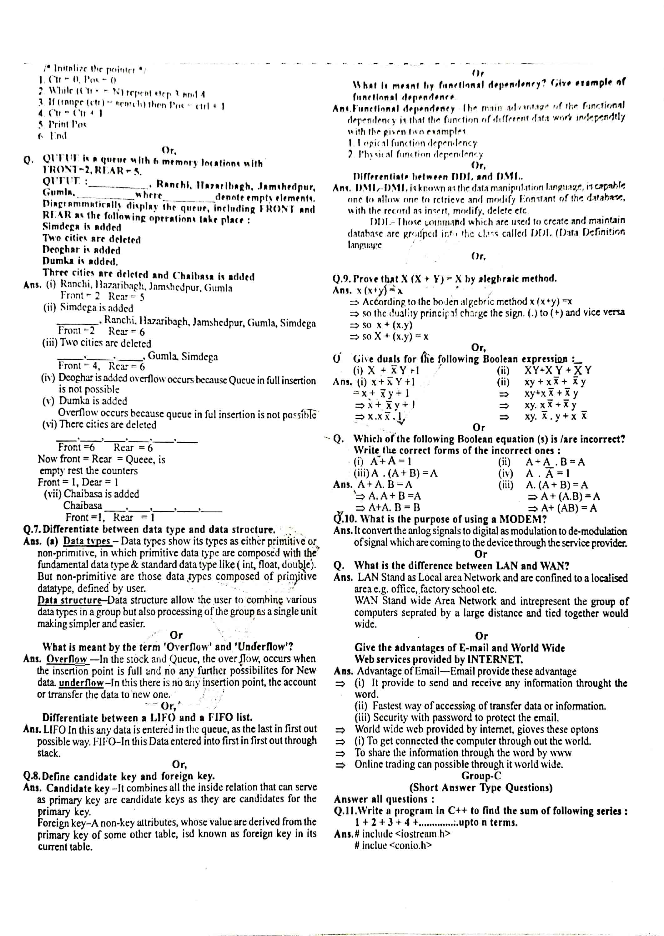 JAC Class 12 Computer Science Question Paper 2012 with Solution — page 2
