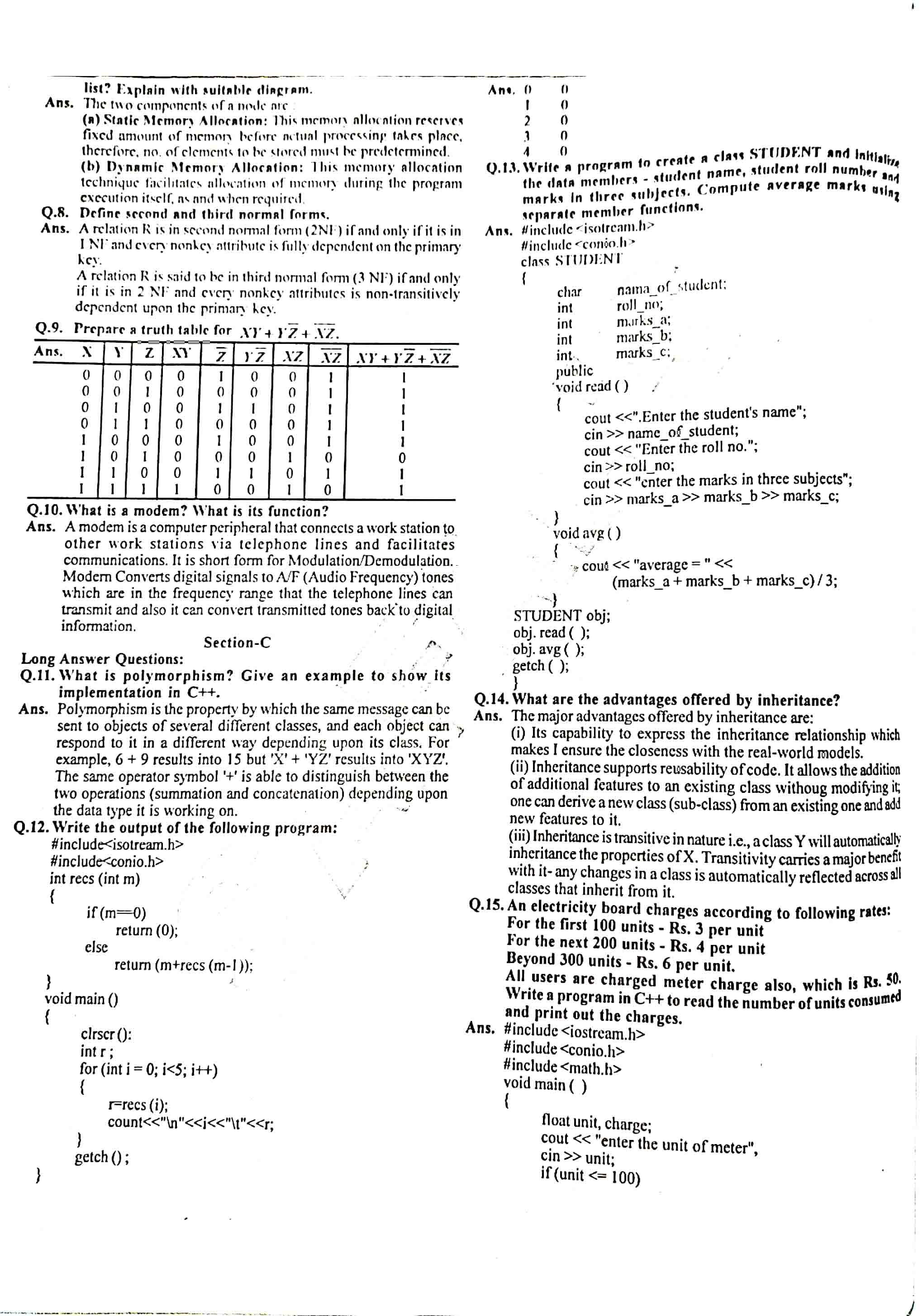 JAC Class 12 Computer Science Question Paper 2015 with Solution — page 2