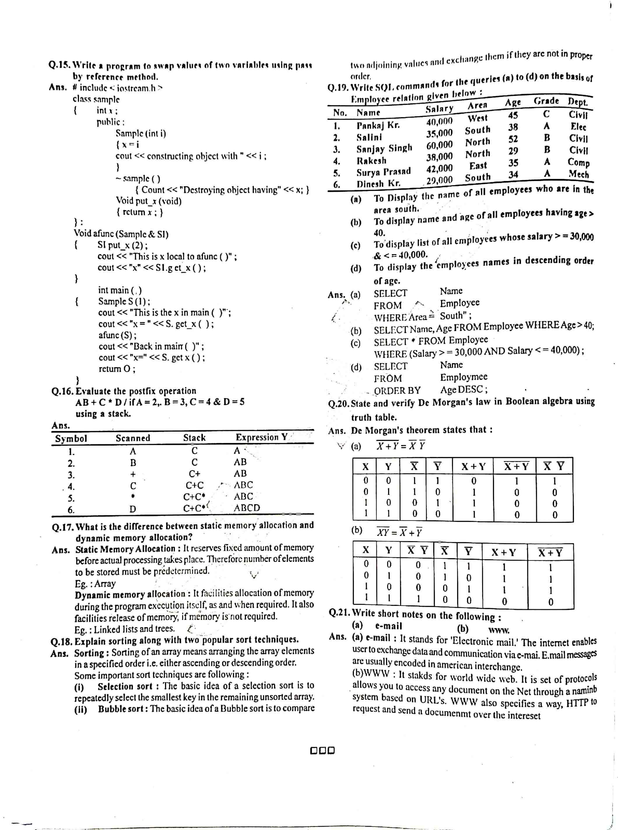 JAC Class 12 Computer Science Question Paper 2016 with Solution — page 3