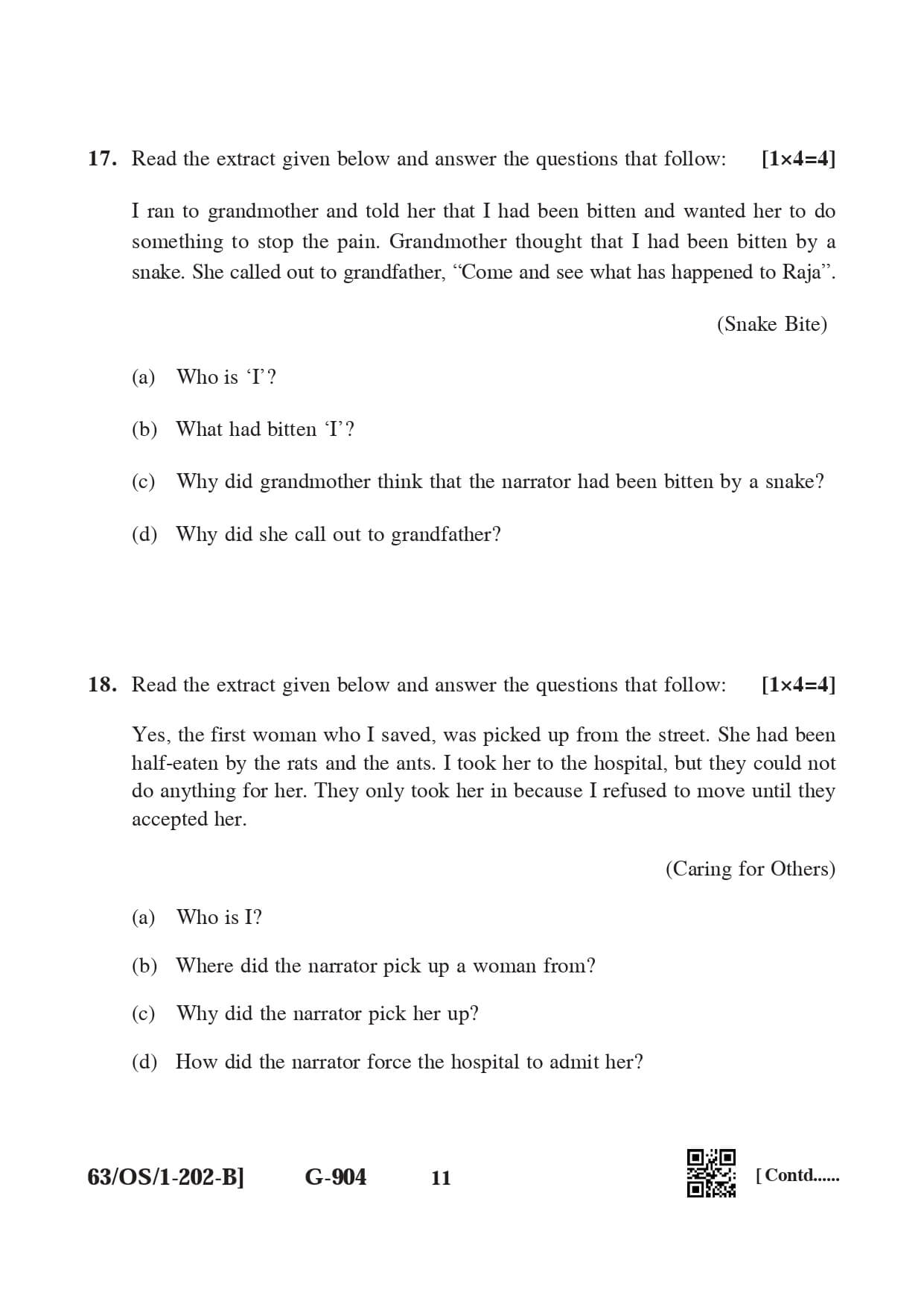 NIOS 2022 English Question Paper for Class 10 — page 11