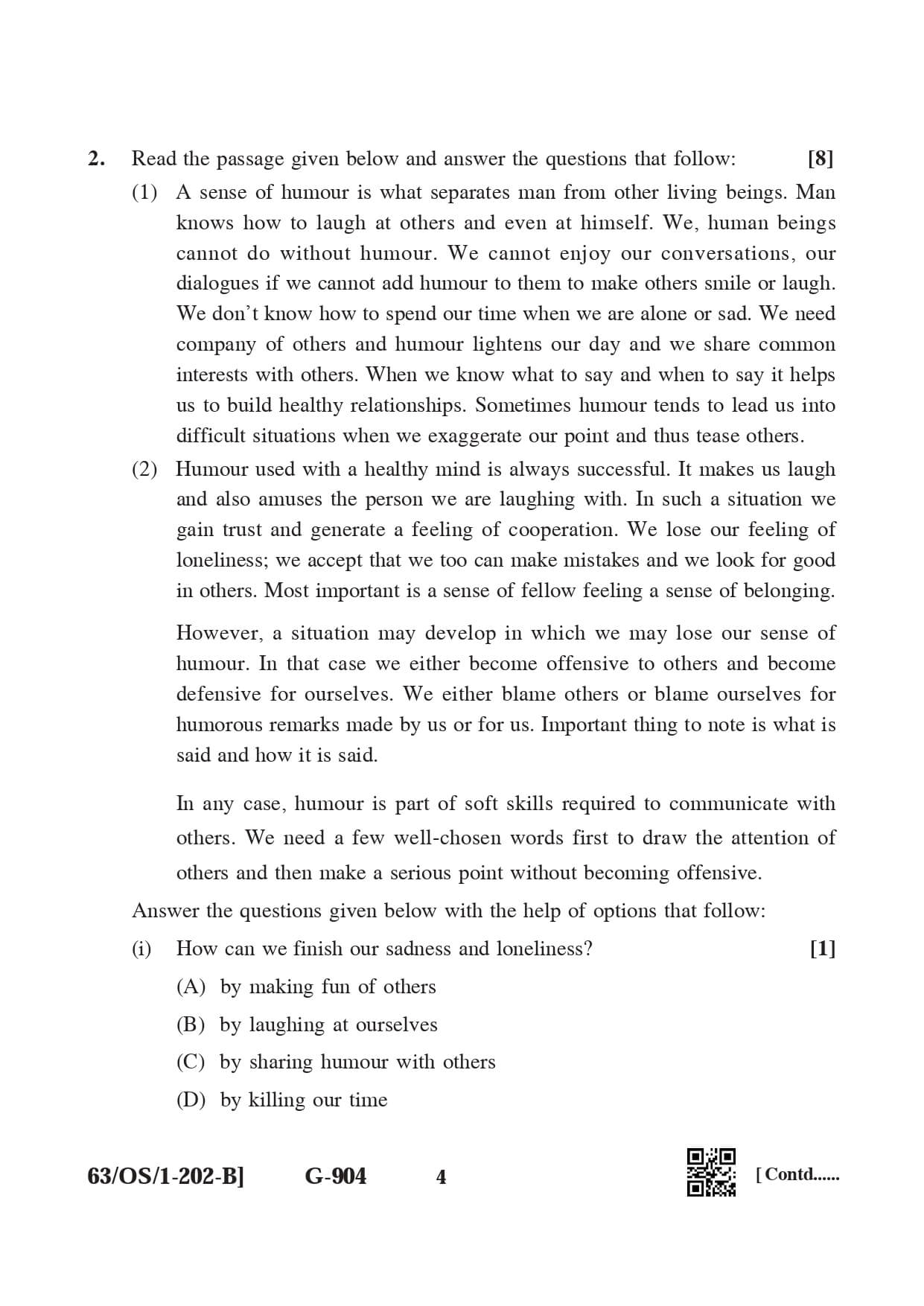 NIOS 2022 English Question Paper for Class 10 — page 4
