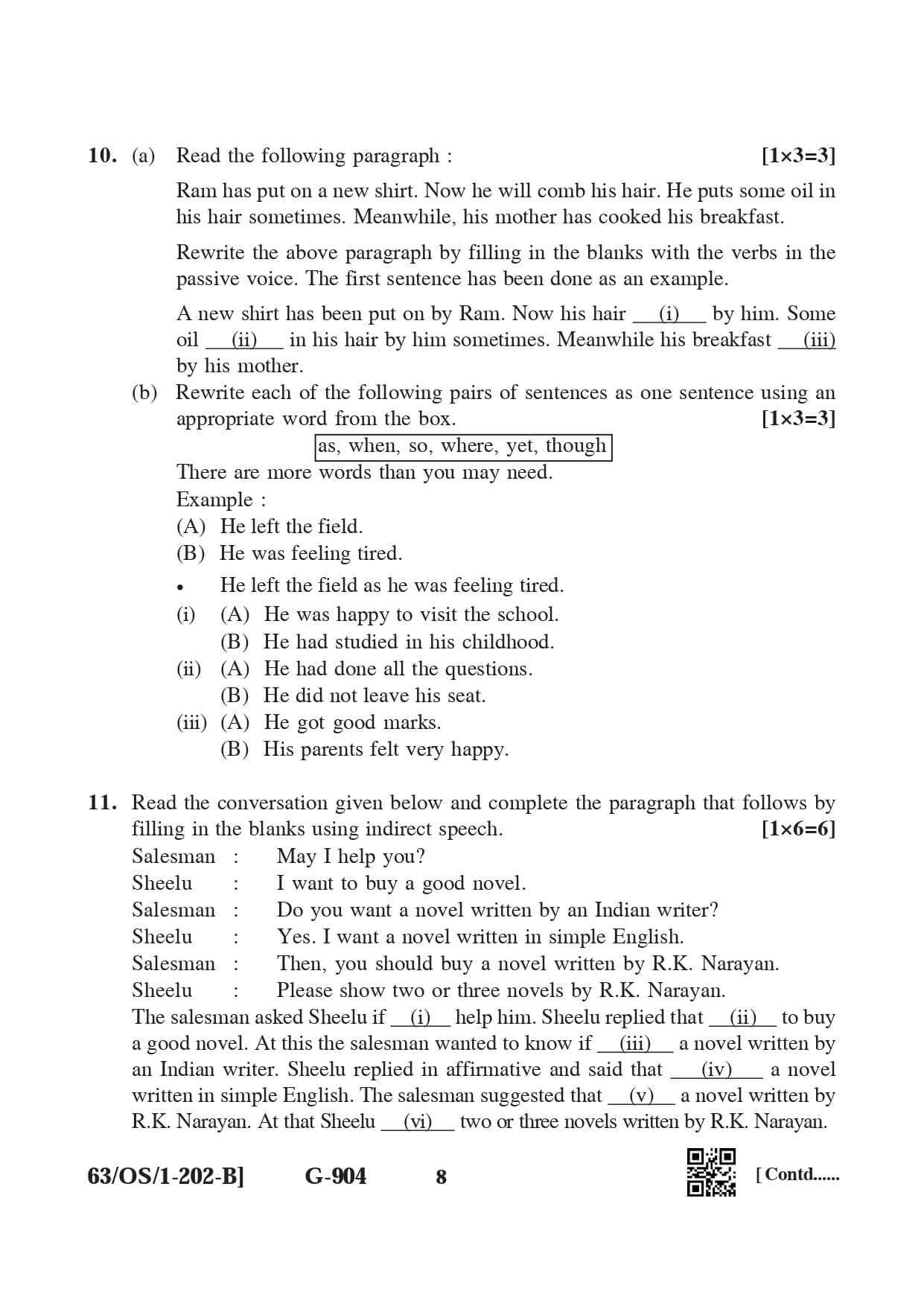 NIOS 2022 English Question Paper for Class 10 — page 8