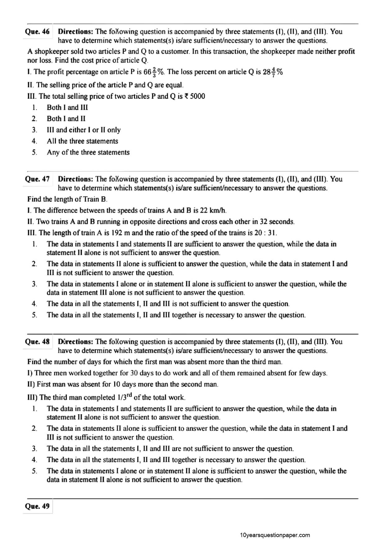 SBI PO Mains Question Paper 2021 — page 13