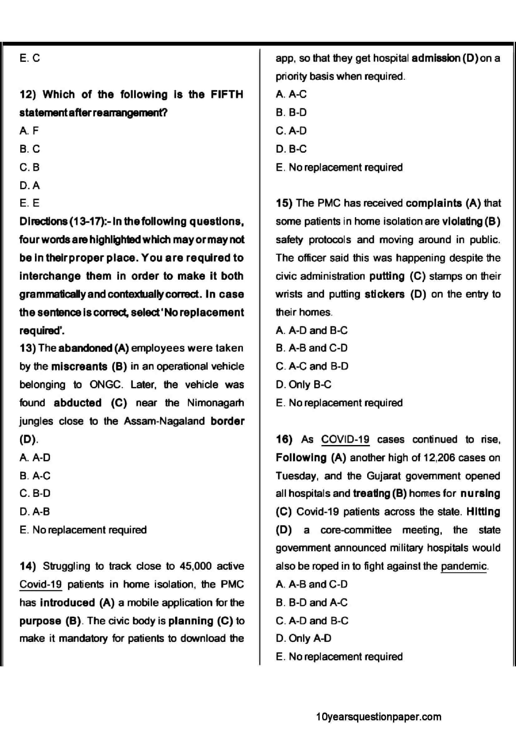SBI PO Prelims Question Paper 2021 — page 4