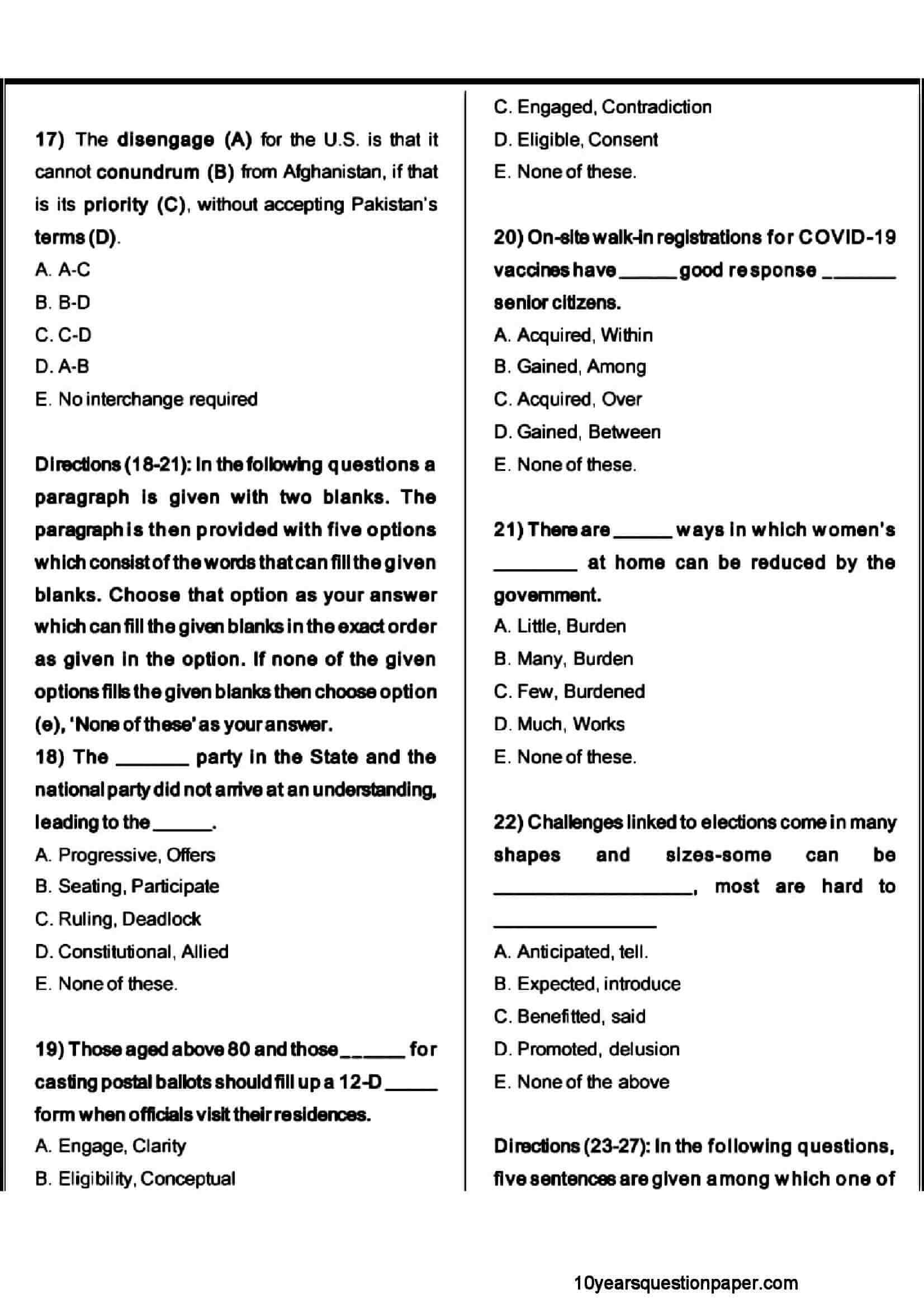 SBI PO Prelims Question Paper 2021 — page 5