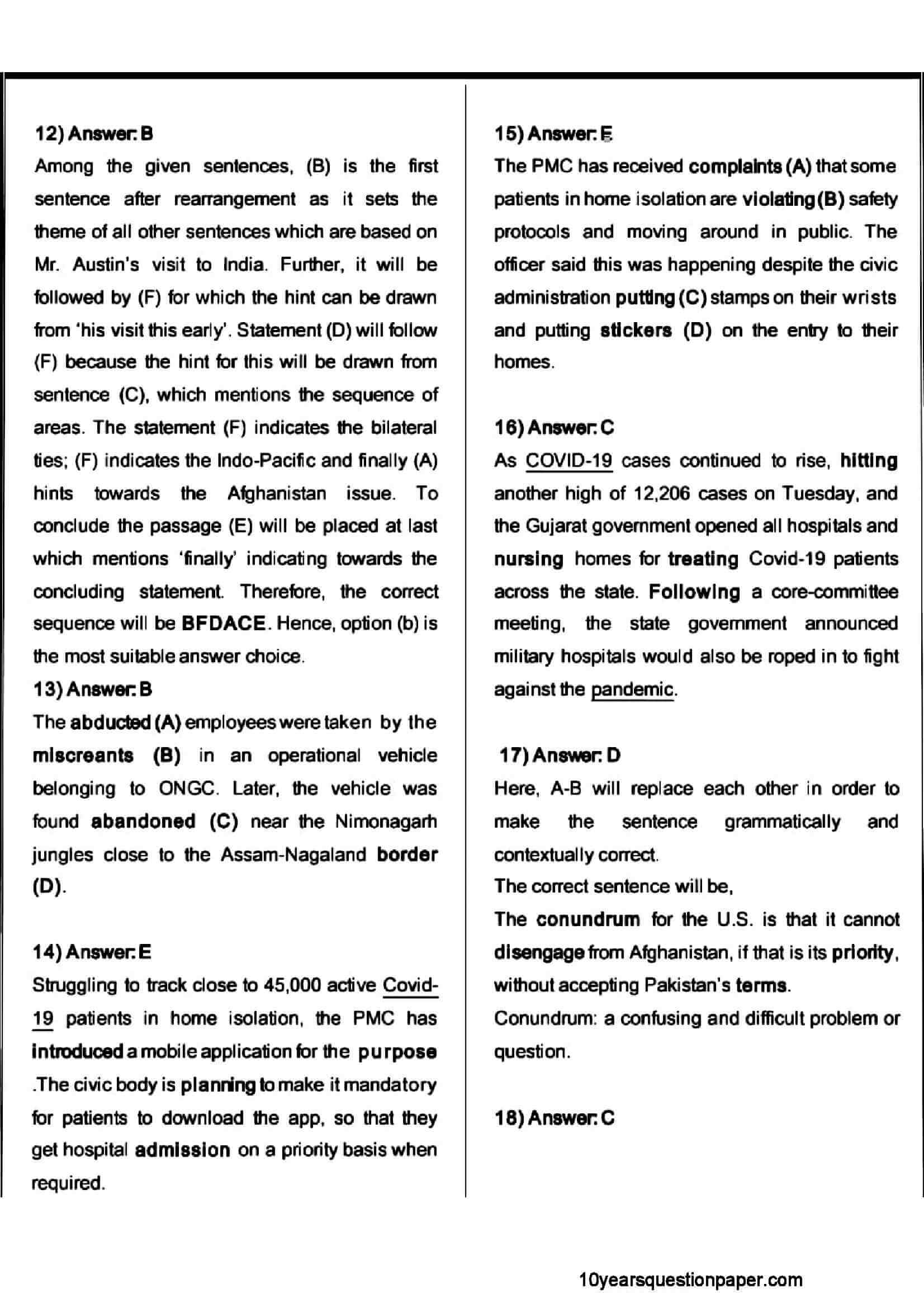 SBI PO Prelims Question Paper 2021 — page 23